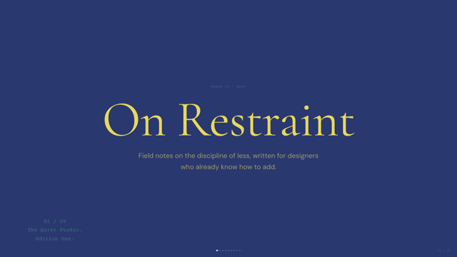 Vellum — deep navy & warm-yellow Cormorant